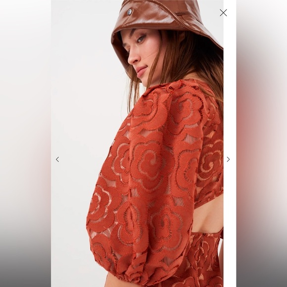 NWT For Love and Lemons Letitia Mini Dress in Red Size Small - Picture 3 of 5